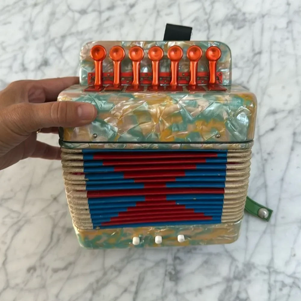 Vintage Accordion Child’s Toy Vtg 60's Works